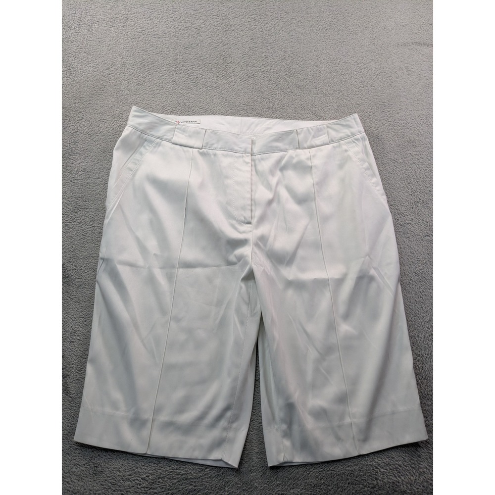 Cutter & Buck Womens White Golf Shorts Size 12 Knee Length Performance Casual
